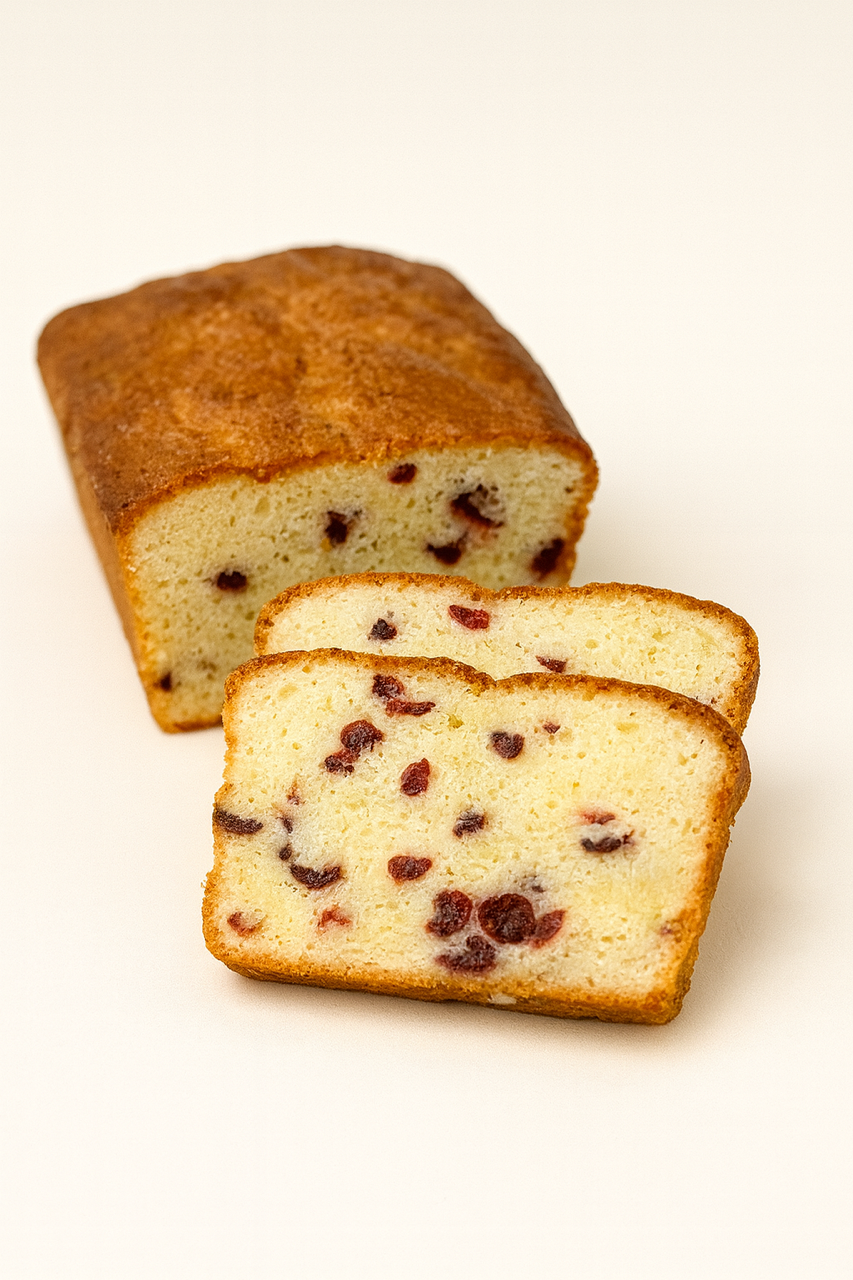 Seasonal White Chocolate Cranberry Pound Cake